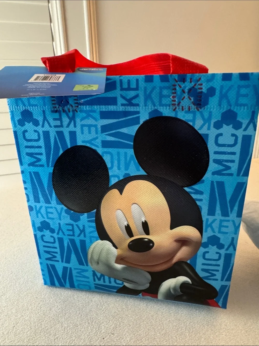 Mickey Mouse Blue Tote Bag with Red Handles
